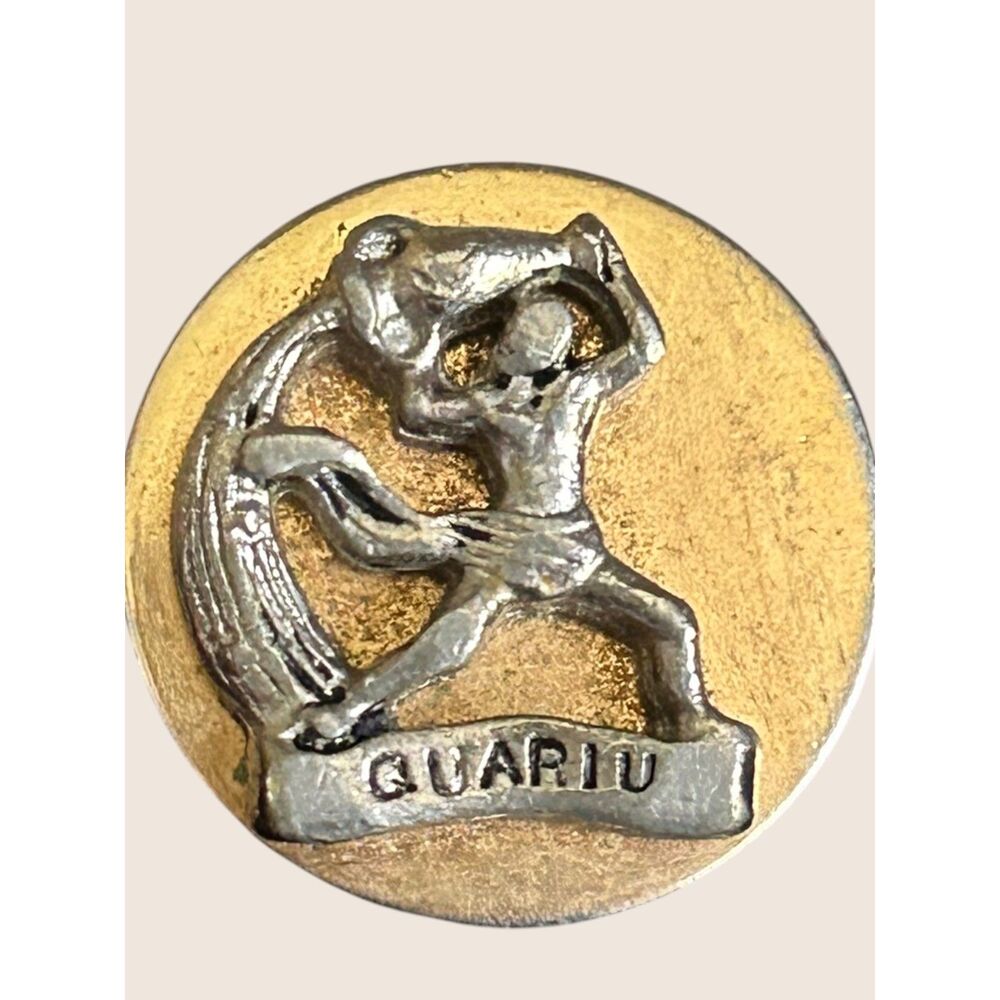 ♒️ VTG AQUARIUS (LATIN QUARIU) REPLACEMENT SINGLE GOLD TONE CUFFLINK SWANK INC